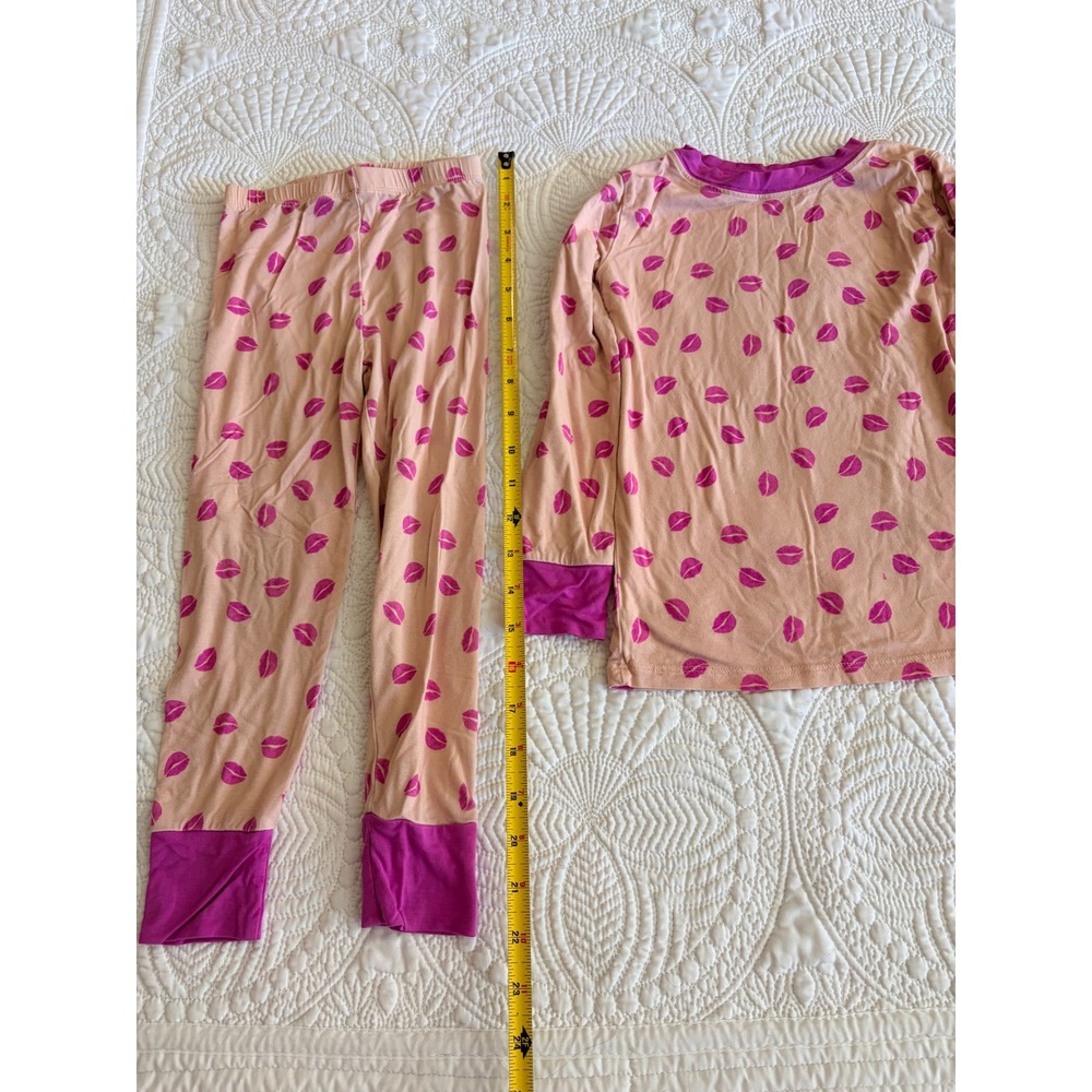 In My Jammers Girls Bamboo Pajamas Set Long Sleeve Kisses Size 4T - Picture 3 of 8